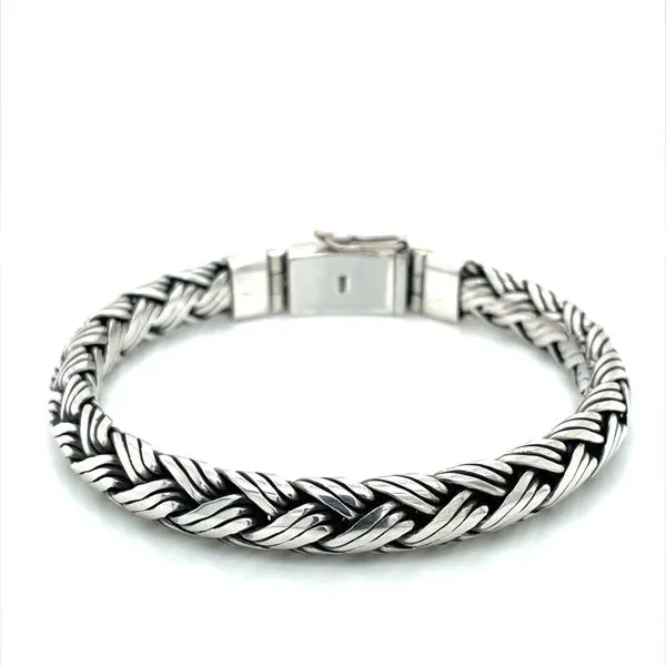 SS 9 mm Domed Triple Wheat Bali Bracelet 8.25