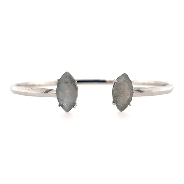 SS Cuff Bracelet with Marquise Labradorites Image 3 Franzetti Jewelers Austin, TX