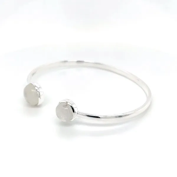 SS Cuff Bracelet with Round Moonstones Image 4 Franzetti Jewelers Austin, TX