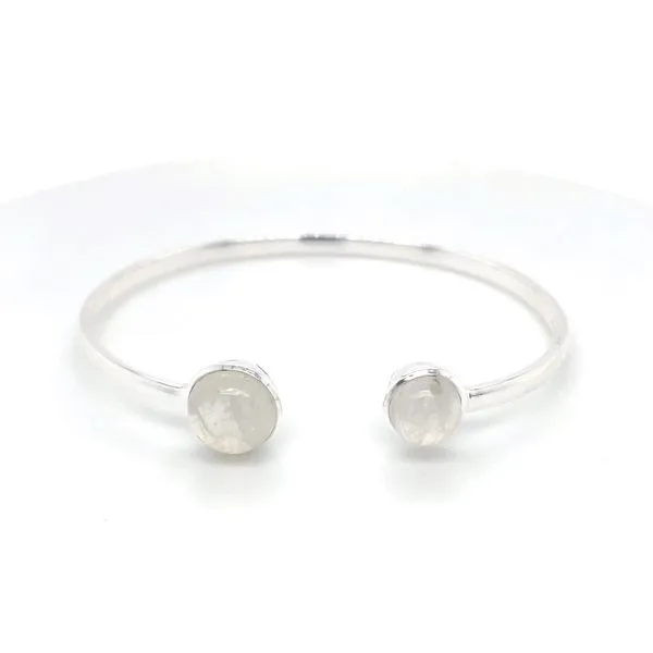 SS Cuff Bracelet with Round Moonstones Franzetti Jewelers Austin, TX