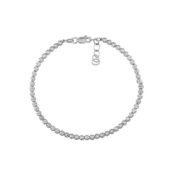 Sterling Silver Diamond-Cut Beads Adjustable Bracelet Franzetti Jewelers Austin, TX