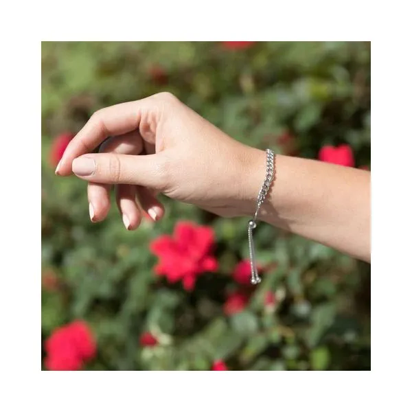 SS Rhodium Plated Curb Chain Bolo Bracelet Image 2 Franzetti Jewelers Austin, TX