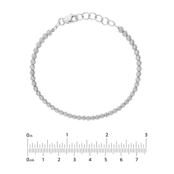 Sterling Silver Diamond-Cut Beads Adjustable Bracelet Image 4 Franzetti Jewelers Austin, TX
