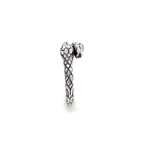Sterling Silver Double Snake Head Bypass Ring Image 3 Franzetti Jewelers Austin, TX