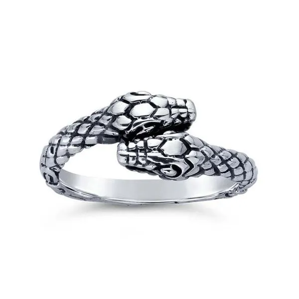 Sterling Silver Double Snake Head Bypass Ring Franzetti Jewelers Austin, TX