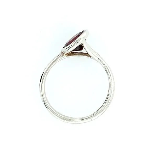 SS Angled Bezel Set Garnet Ring Image 3 Franzetti Jewelers Austin, TX