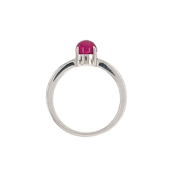 Sterling Silver Ring with Cabochon Pink Sapphire Image 4 Franzetti Jewelers Austin, TX