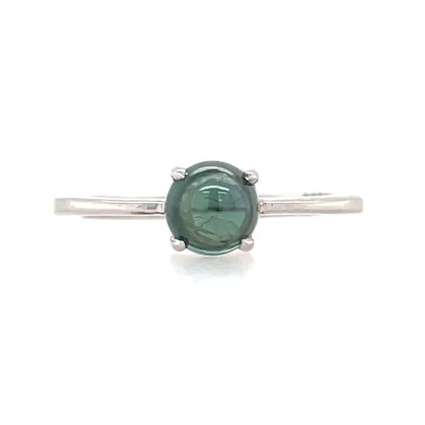 Sterling Silver Ring with Cabochon Teal Sapphire Franzetti Jewelers Austin, TX