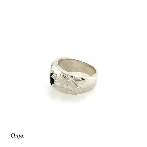 SS Large Onyx Austin Bat Ring Image 4 Franzetti Jewelers Austin, TX