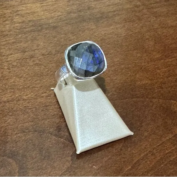 SS Checkerboard Cut Labradorite Ring Image 2 Franzetti Jewelers Austin, TX