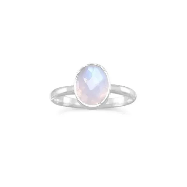 SS Facetted Rainbow Moonstone Ring Franzetti Jewelers Austin, TX
