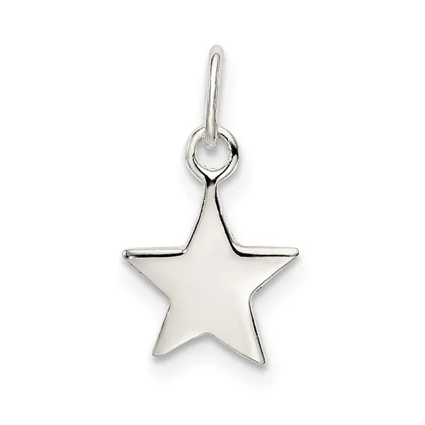 Diamond Cut Silver Star Charm Image 3 Franzetti Jewelers Austin, TX
