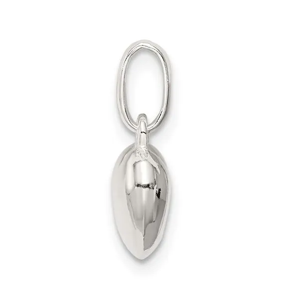 Sterling Silver Polished Puff Heart Charm Image 2 Franzetti Jewelers Austin, TX