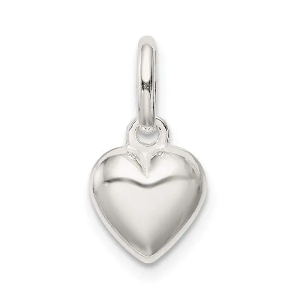 Sterling Silver Polished Puff Heart Charm Franzetti Jewelers Austin, TX