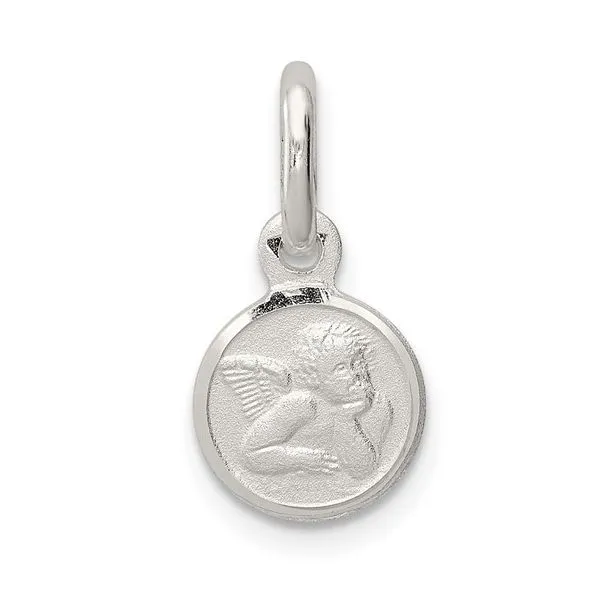 Sterling Silver Rhodium Plated Satin Angel Charm Franzetti Jewelers Austin, TX