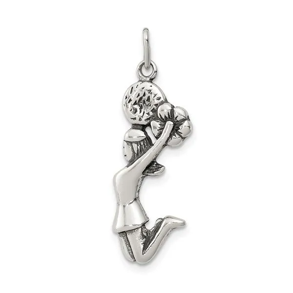 Sterling Silver Antiqued Cheerleader Charm Franzetti Jewelers Austin, TX