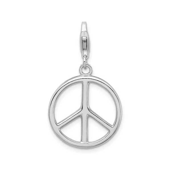 SS Peace Sign Charm with Lobster Clasp Franzetti Jewelers Austin, TX