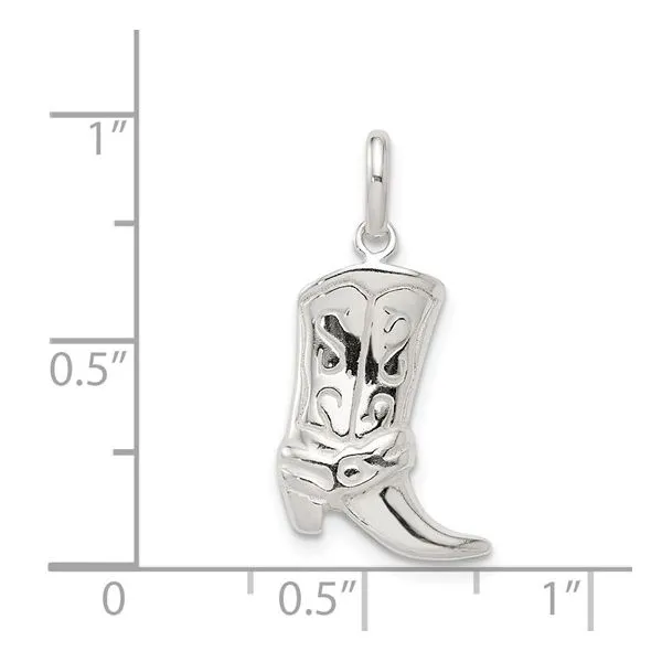 Sterling Silver Cowboy Boot Charm Image 4 Franzetti Jewelers Austin, TX