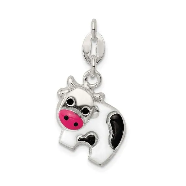 Sterling Silver Enameled Cow Charm Franzetti Jewelers Austin, TX