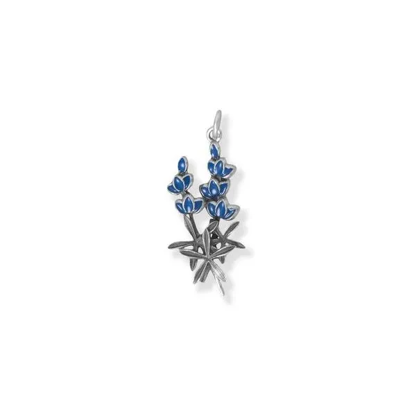 Oxidized Enamel Bluebonnet Charm Franzetti Jewelers Austin, TX