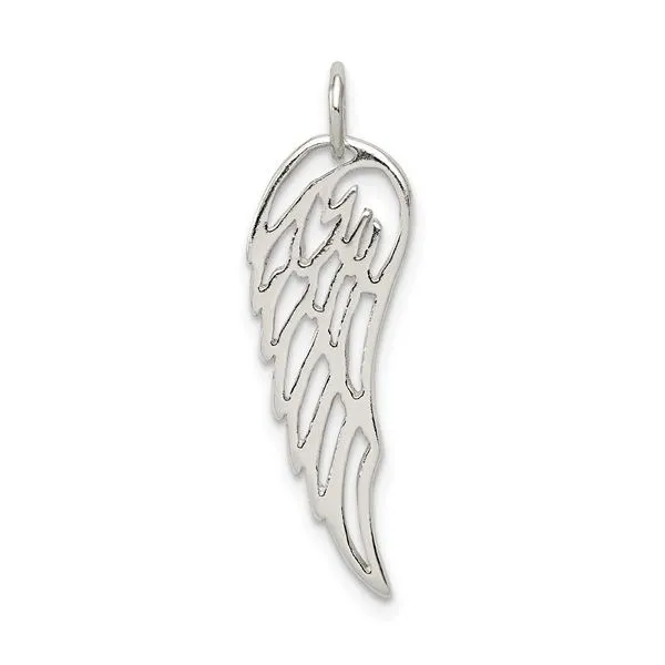 Sterling Silver Polished Angel Wing Charm Franzetti Jewelers Austin, TX