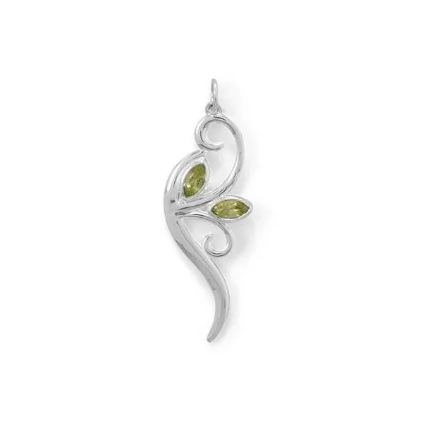 Sterling Silver Pendant with 2 Marquise Peridots Franzetti Jewelers Austin, TX