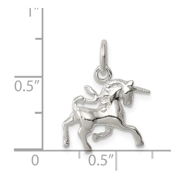 Sterling Silver Unicorn Pendant Charm Image 3 Franzetti Jewelers Austin, TX