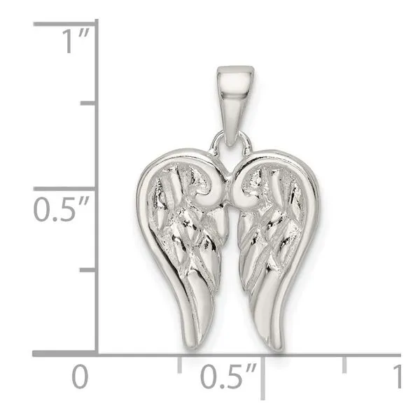 Sterling Silver Angel Wings Pendant Image 4 Franzetti Jewelers Austin, TX