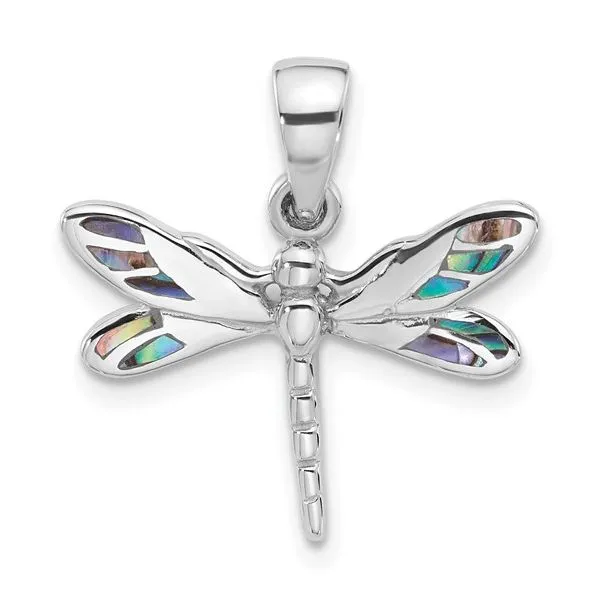 Sterling Silver Polished Abalone Dragonfly Pendant Franzetti Jewelers Austin, TX