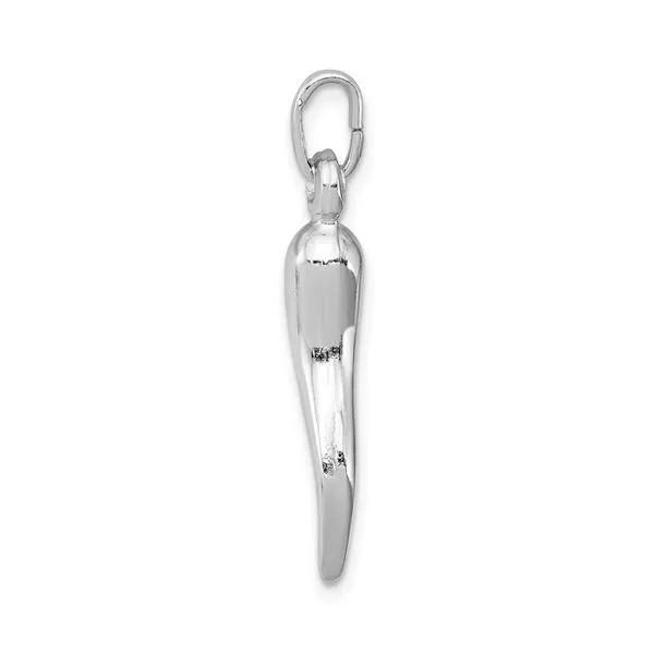 Sterling Silver Polished Italian Horn Pendant Charm Image 3 Franzetti Jewelers Austin, TX