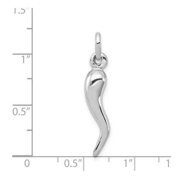 Sterling Silver Polished Italian Horn Pendant Charm Image 4 Franzetti Jewelers Austin, TX