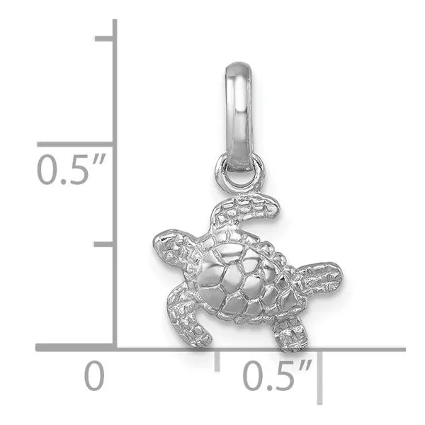 Sterling Silver Small Swimming Turtle Pendant Charm Image 5 Franzetti Jewelers Austin, TX