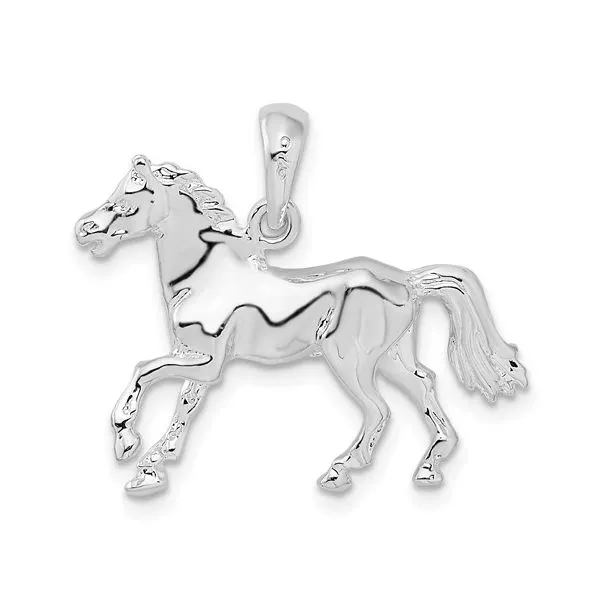 Sterling Silver 3D Walking Horse Pendant Image 4 Franzetti Jewelers Austin, TX