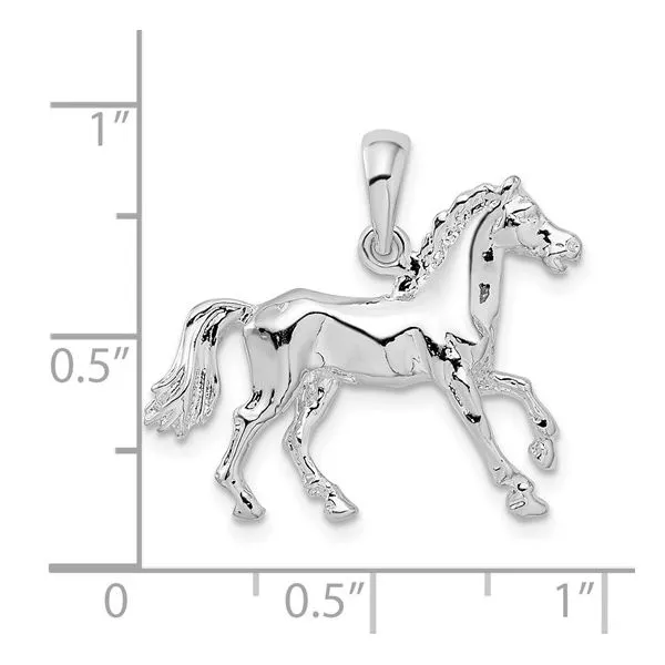 Sterling Silver 3D Walking Horse Pendant Image 5 Franzetti Jewelers Austin, TX