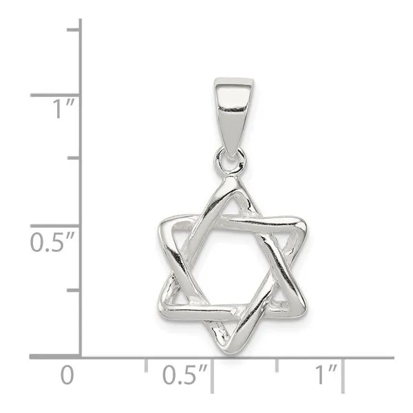 Sterling Silver 3D Star of David Pendant Image 4 Franzetti Jewelers Austin, TX