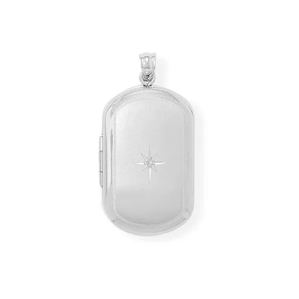Oblong Memory Keeper Locket with Diamond Accent Franzetti Jewelers Austin, TX