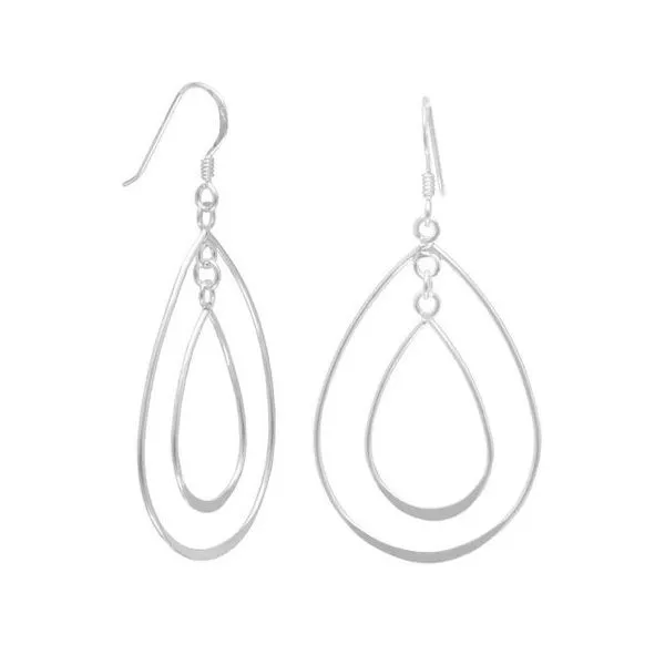SS Double Pear Shape French Wire Earrings Franzetti Jewelers Austin, TX