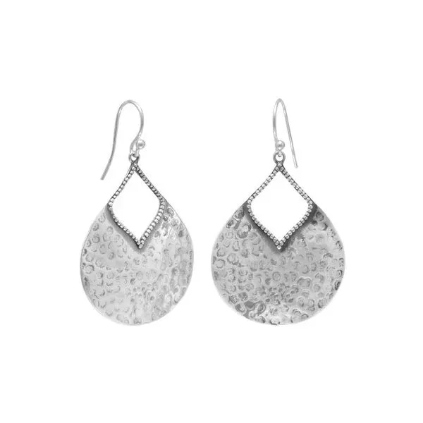 SS Oxidized Hammered Pear Shape Earrings Franzetti Jewelers Austin, TX
