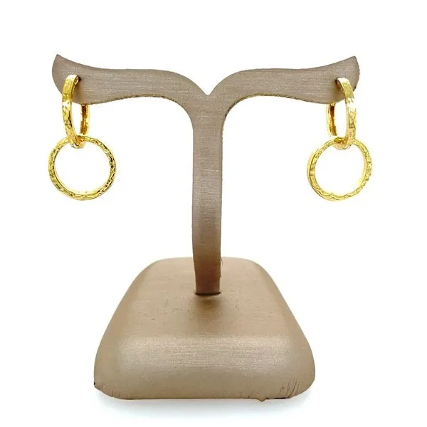 18K Vermeil Double Ring Lever Back Dangle Earrings Image 2 Franzetti Jewelers Austin, TX