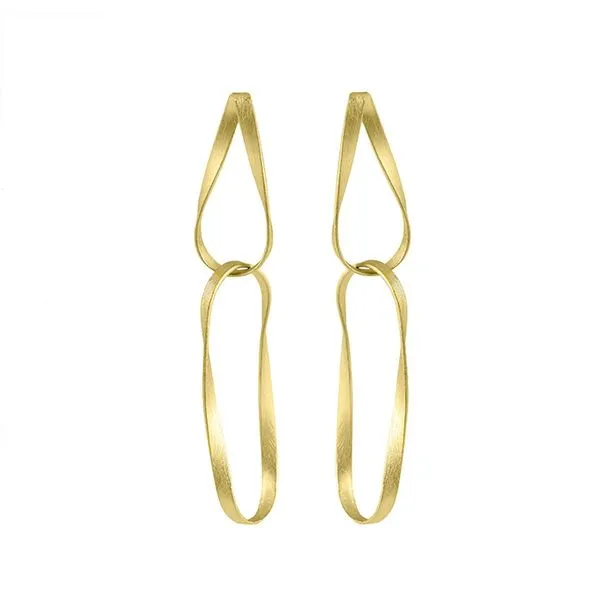 18K Vermeil Twist Long Dangle Earrings Franzetti Jewelers Austin, TX