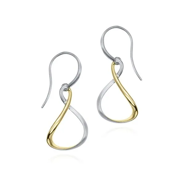 18K Vermeil & Silver Twist Earrings with Shepherd Hooks Franzetti Jewelers Austin, TX