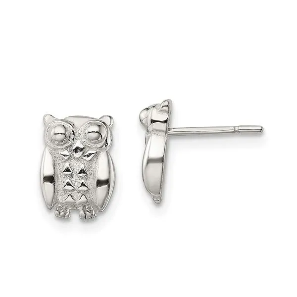 Sterling Silver Polished Owl Earrings Franzetti Jewelers Austin, TX