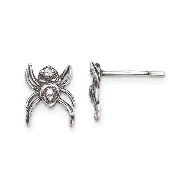 Sterling Silver Antiqued Spider Earrings Franzetti Jewelers Austin, TX