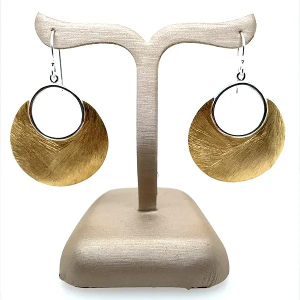 14K Gold Plated & Silver Brushed Earrings Image 2 Franzetti Jewelers Austin, TX