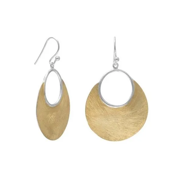 14K Gold Plated & Silver Brushed Earrings Franzetti Jewelers Austin, TX