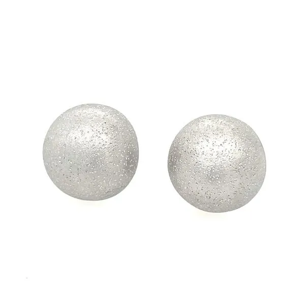 Sterling Silver 16 mm Half Dome Omega-Back Earrings Image 2 Franzetti Jewelers Austin, TX