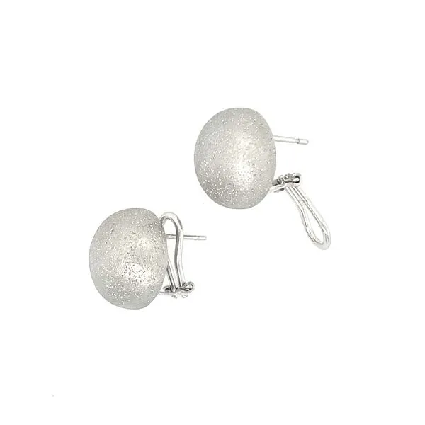 Sterling Silver 16 mm Half Dome Omega-Back Earrings Image 3 Franzetti Jewelers Austin, TX