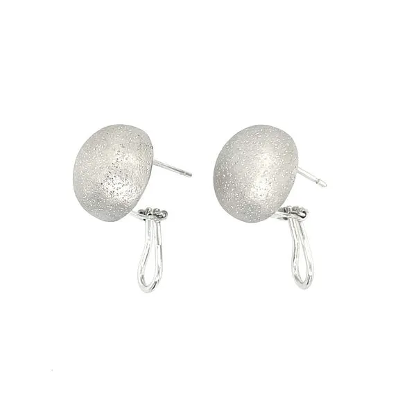 Sterling Silver 16 mm Half Dome Omega-Back Earrings Image 4 Franzetti Jewelers Austin, TX