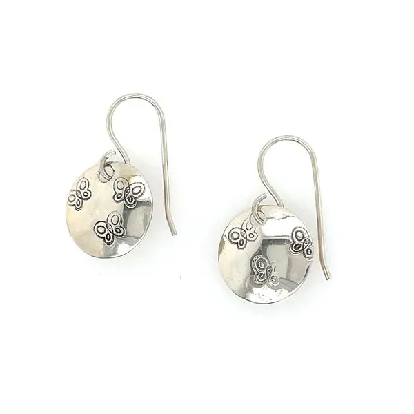 Zuni SS Disc Dangle Earrings with Butterflies Image 2 Franzetti Jewelers Austin, TX