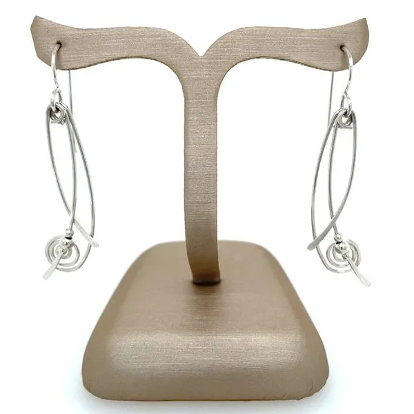 Zuni SS 3 Curved Bar Dangle Earrings Image 3 Franzetti Jewelers Austin, TX
